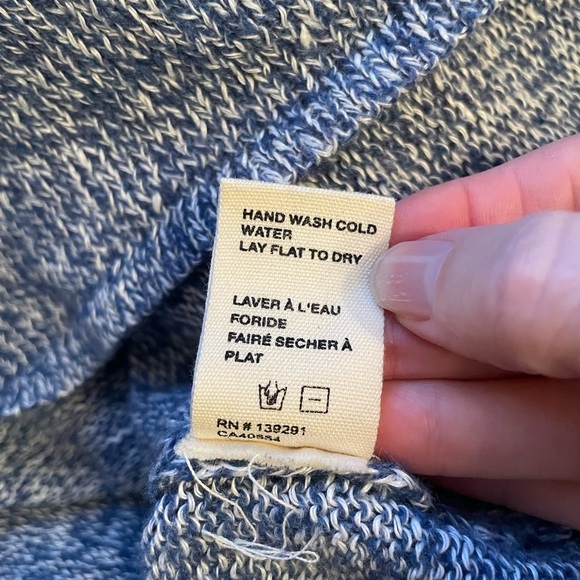 Baldwin Kansas City Cashmere Linen Pullover Long Sleeve Blue Sweater Size M - Picture 6 of 10